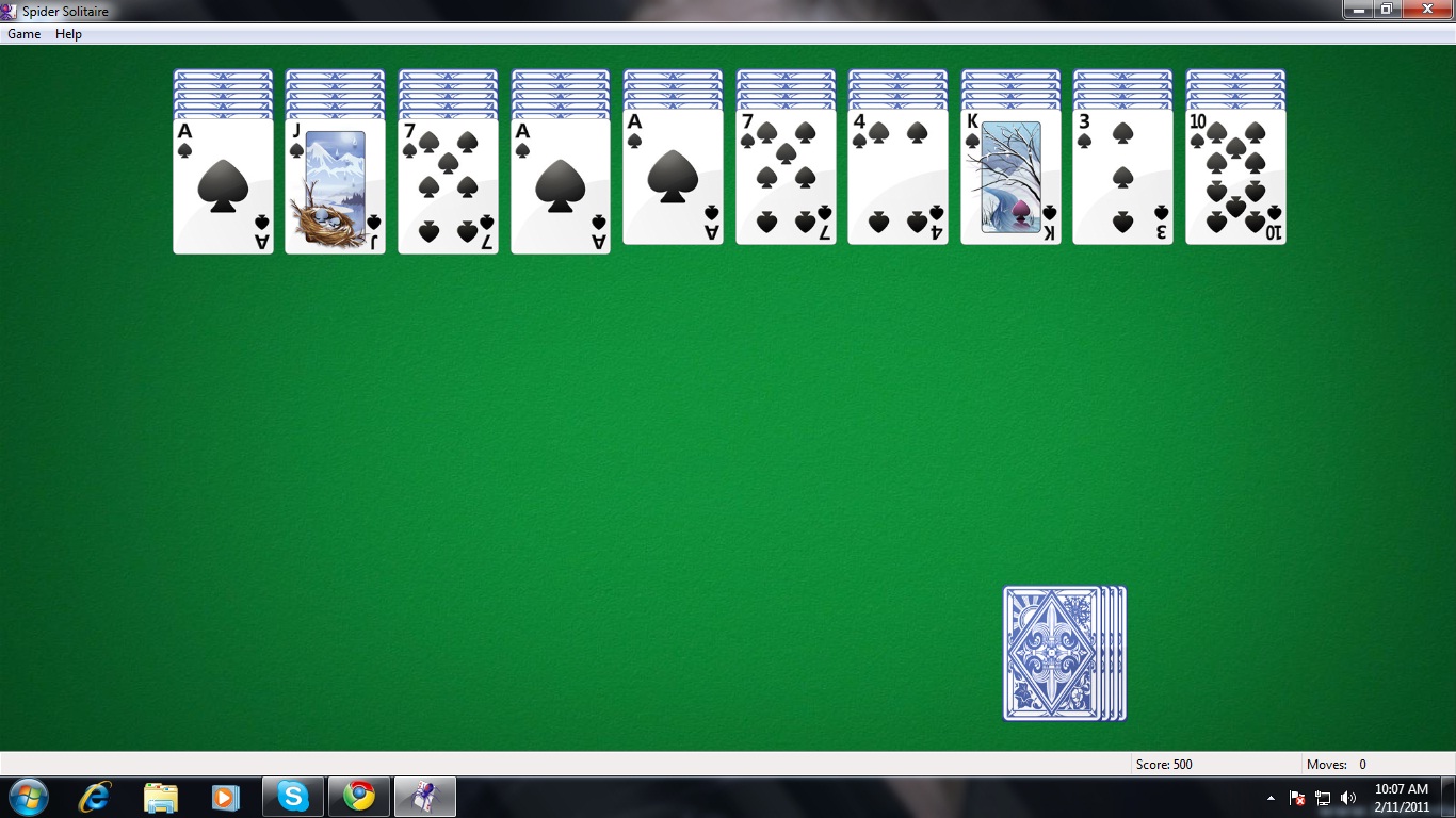 spider solitaire game for windows xp